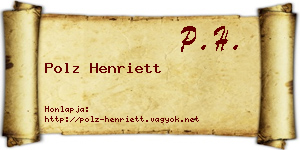 Polz Henriett névjegykártya